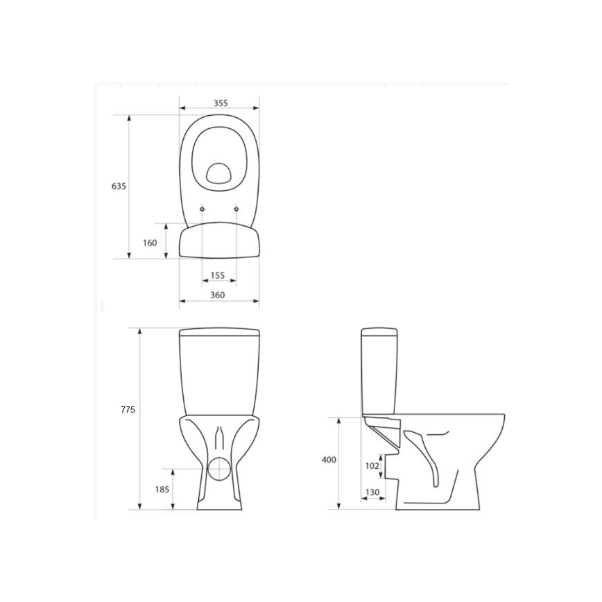 Cersanit K667-052 - WC stojąca z deską sedesową ARTECO ceramika/biała