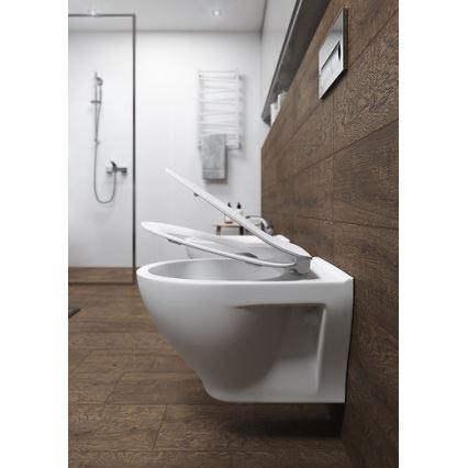 Cersanit K701-147 - WC wisząca z deską SAVIO ceramika/biały