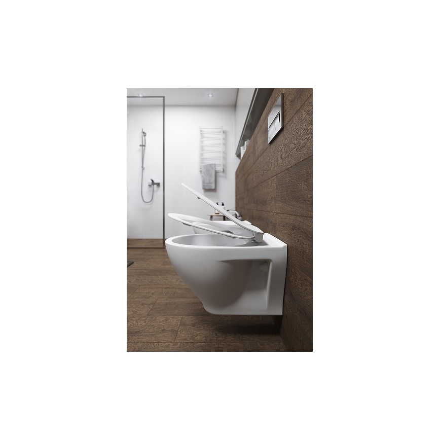 Cersanit K701-147 - WC wisząca z deską SAVIO ceramika/biały