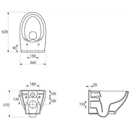 Cersanit K701-147 - WC wisząca z deską SAVIO ceramika/biały