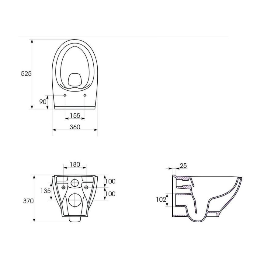 Cersanit K701-147 - WC wisząca z deską SAVIO ceramika/biały