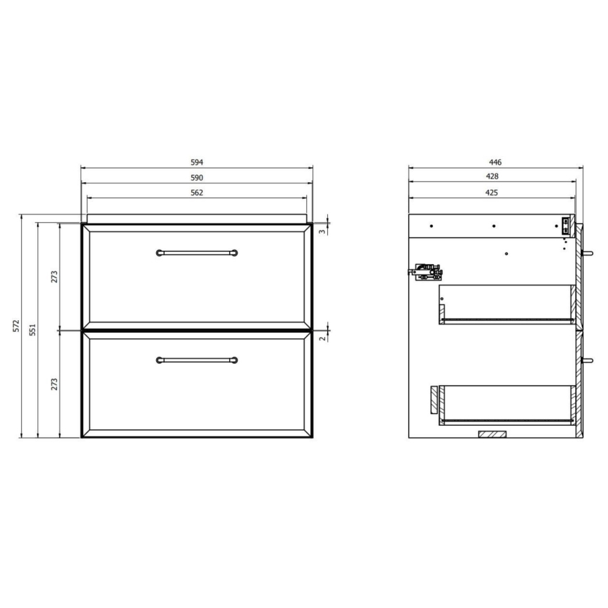 Cersanit S1021-003 - Wisząca szafka łazienkowa pod umywalkę MILLE 60x45 cm miętowa