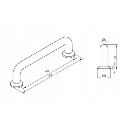 Cersanit S1021-018 - Uchwyt meblowy MILLE 20x3 cm czarny