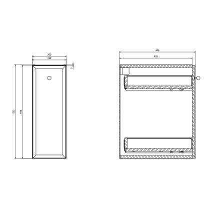 Cersanit S1022-008 - Wisząca szafka łazienkowa MILLE 20x45 cm miętowa