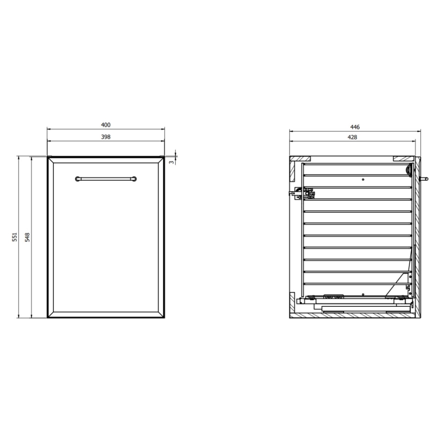 Cersanit S1022-011 - Wisząca szafka łazienkowa z koszem na pranie MILLE 40x45 cm biała