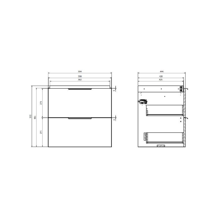 Cersanit S598-046-DSM - Wisząca szafka łazienkowa pod umywalkę MALIKA 60x45 cm biała