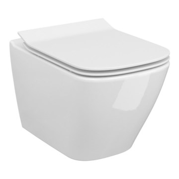 Cersanit S701-405-ECO - Miska WC wisząca z deską sedesową CITY, ceramika/biała
