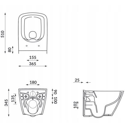 Cersanit S701-405-ECO - Miska WC wisząca z deską sedesową CITY, ceramika/biała