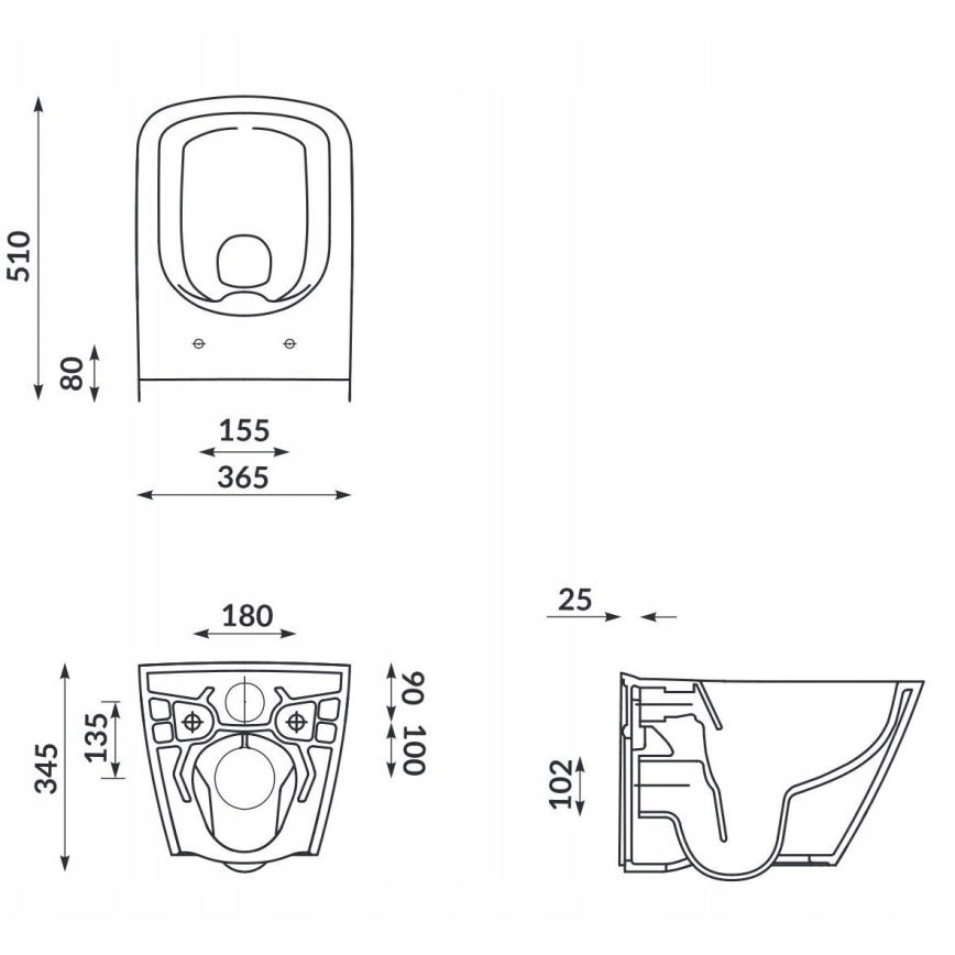 Cersanit S701-405-ECO - Miska WC wisząca z deską sedesową CITY, ceramika/biała