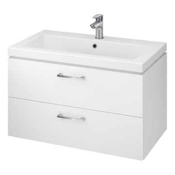 Cersanit S801-149-DSM - Wisząca szafka łazienkowa z umywalką LARA 80x46x45 cm biała