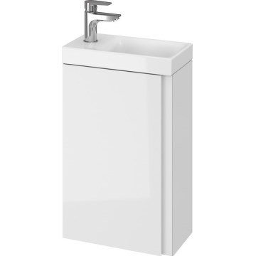 Cersanit S801-218-DSM - Wisząca szafka łazienkowa z umywalką MODUO SLIM 40 cm błyszcząca biała