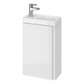 Cersanit S801-218-DSM - Wisząca szafka łazienkowa z umywalką MODUO SLIM 40x22 cm, biały połysk