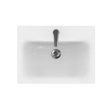 Cersanit S801-223-DSM - Wisząca szafka łazienkowa z umywalką MODUO 60x45 cm, biały połysk