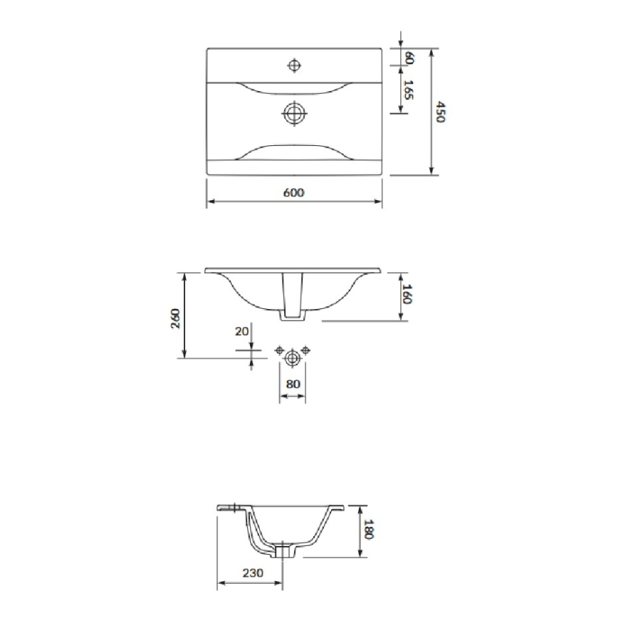 Cersanit S801-309-DSM- Wisząca szafka łazienkowa z umywalką NIKO 60x45 cm biała