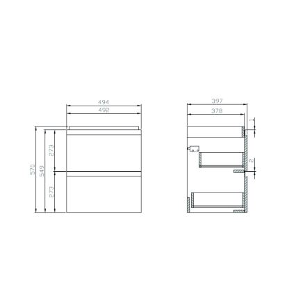 Cersanit S801-312-ECO - Wisząca szafka łazienkowa z umywalką MODUO 50x40 cm biała