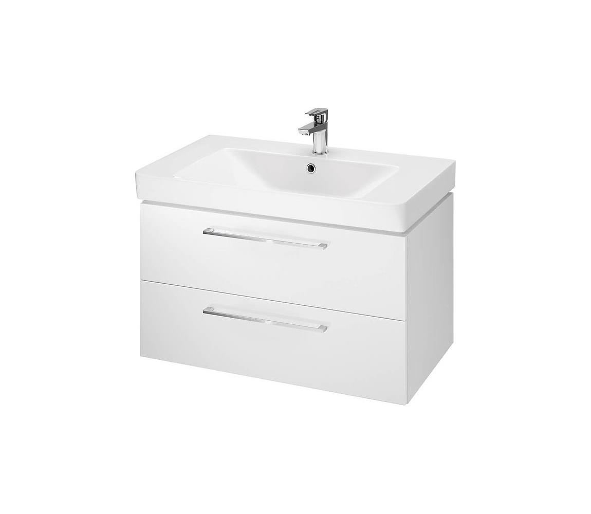 Cersanit S801-338-DSM - Wisząca szafka łazienkowa z umywalką LARA 80 cm, biała