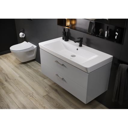 Cersanit S801-338-DSM - Wisząca szafka łazienkowa z umywalką LARA 80x46x45 cm biała