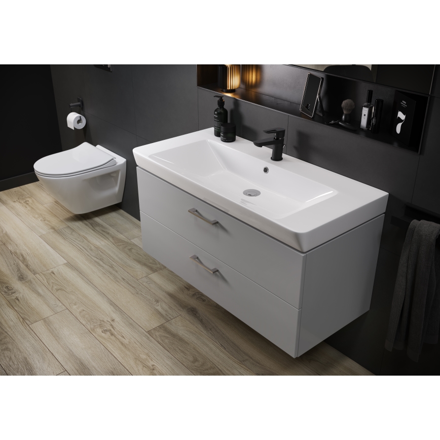 Cersanit S801-338-DSM - Wisząca szafka łazienkowa z umywalką LARA 80x46x45 cm biała