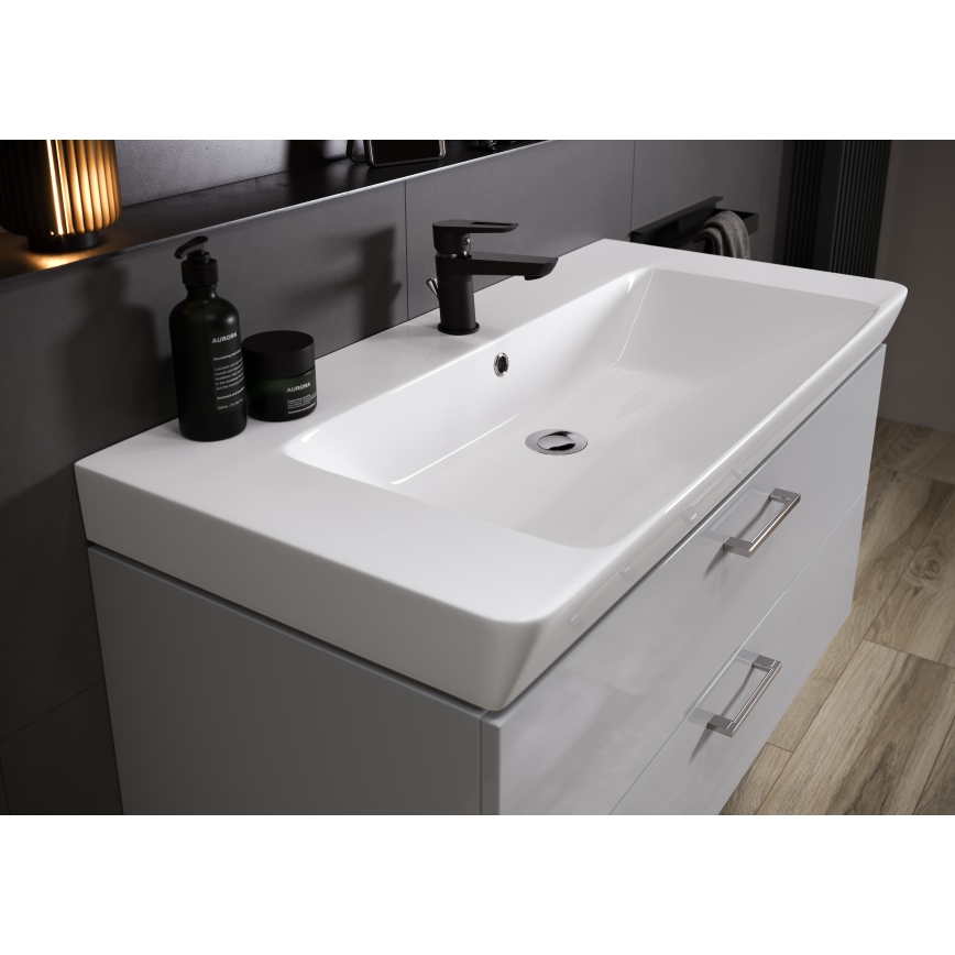 Cersanit S801-338-DSM - Wisząca szafka łazienkowa z umywalką LARA 80x46x45 cm biała