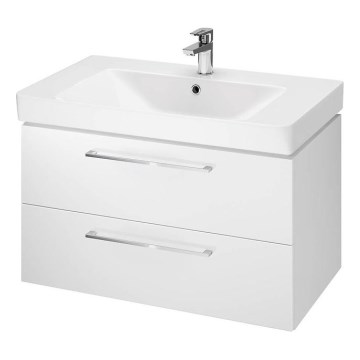 Cersanit S801-338-DSM - Wisząca szafka łazienkowa z umywalką LARA 80x46x45 cm biała