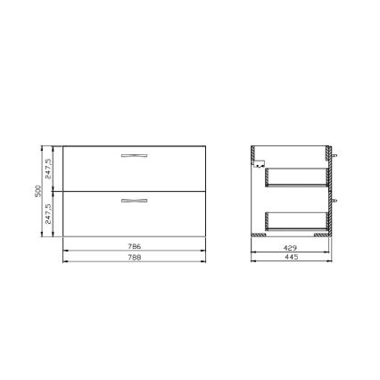 Cersanit S801-538 - Wisząca szafka łazienkowa z umywalką NIKO 80x45 cm biała