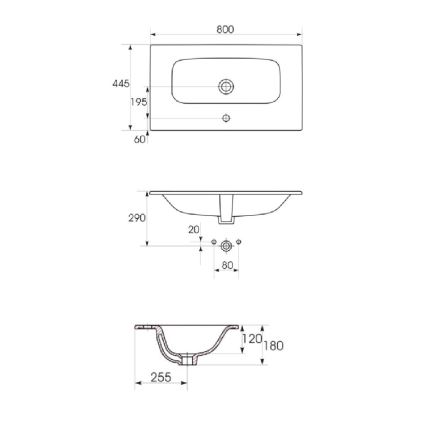 Cersanit S801-538 - Wisząca szafka łazienkowa z umywalką NIKO 80x45 cm biała