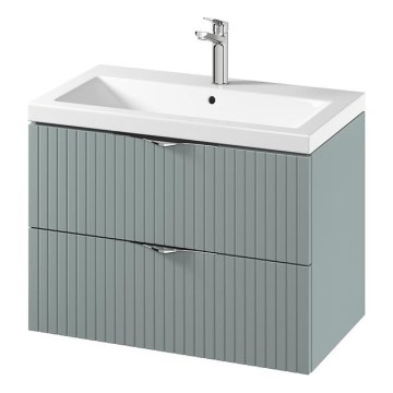 Cersanit S801-540 - Wisząca szafka łazienkowa z umywalką TIRSO 80x60x45 cm miętowa