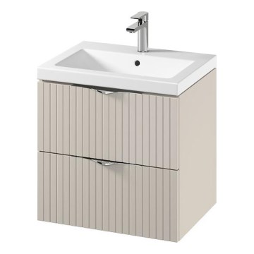 Cersanit S801-541 - Wisząca szafka łazienkowa z umywalką TIRSO 60x60x45 cm beżowa