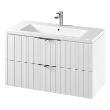 Cersanit S801-542 - Wisząca szafka łazienkowa z umywalką TIRSO 100x60x45 cm biała