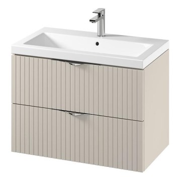 Cersanit S801-543 - Wisząca szafka łazienkowa z umywalką TIRSO 80x60x45 cm beżowa