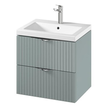Cersanit S801-544 - Wisząca szafka łazienkowa z umywalką TIRSO 60x60x45 cm miętowa