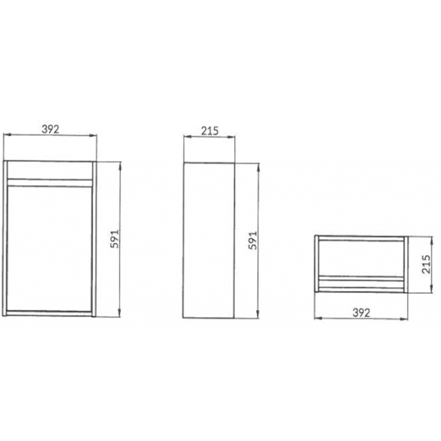 Cersanit S924-001 - Szafka łazienkowa pod umywalkę CREA 39,2x21,5 cm błyszcząca biała