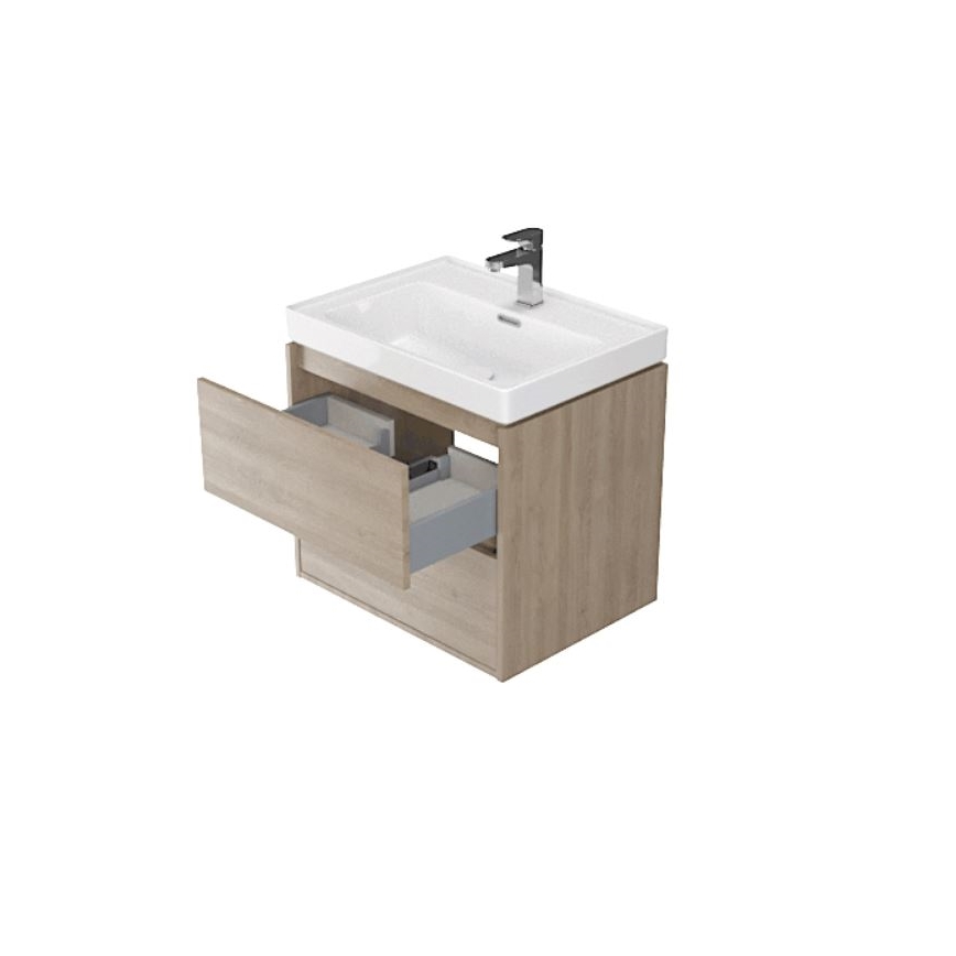 Cersanit S924-008 - Hanging łaz. basin komoda BARBARA 53,3x59,4 cm dąb