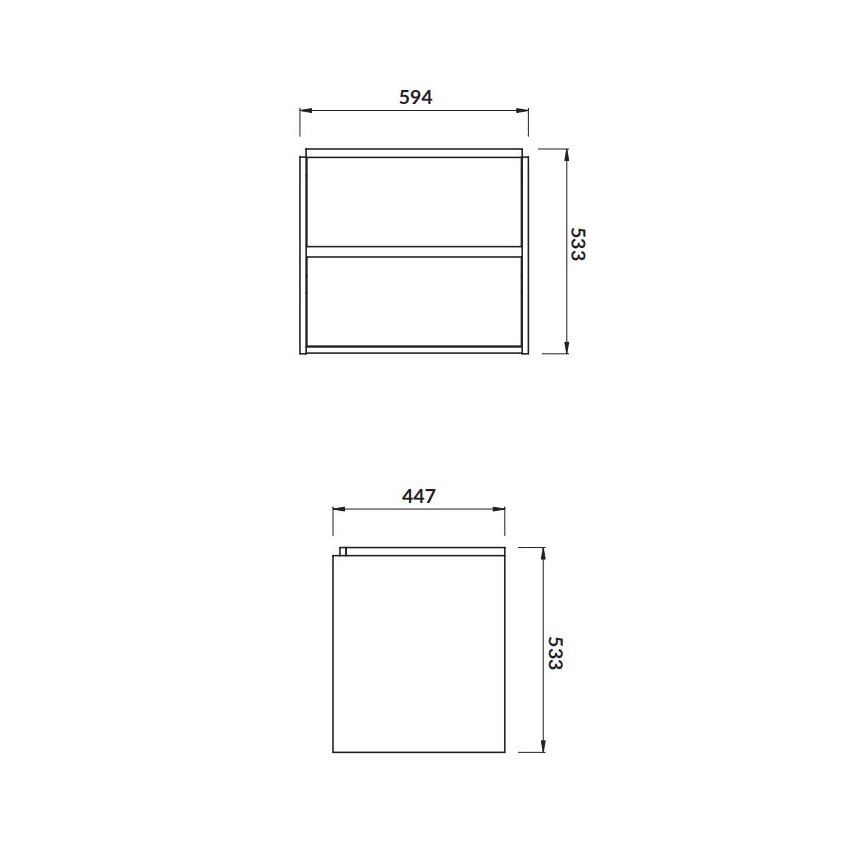 Cersanit S924-008 - Wisząca szafka łazienkowa pod umywalkę CREA 59,4x44,7 cm dąb