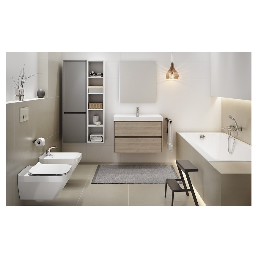 Cersanit S924-008 - Wisząca szafka łazienkowa pod umywalkę CREA 60x54x45 cm dąb