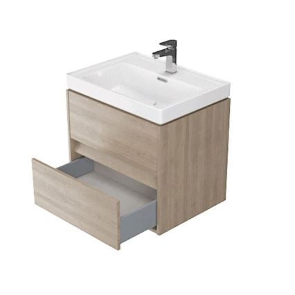 Cersanit S924-008 - Wisząca szafka łazienkowa pod umywalkę CREA 60x54x45 cm dąb