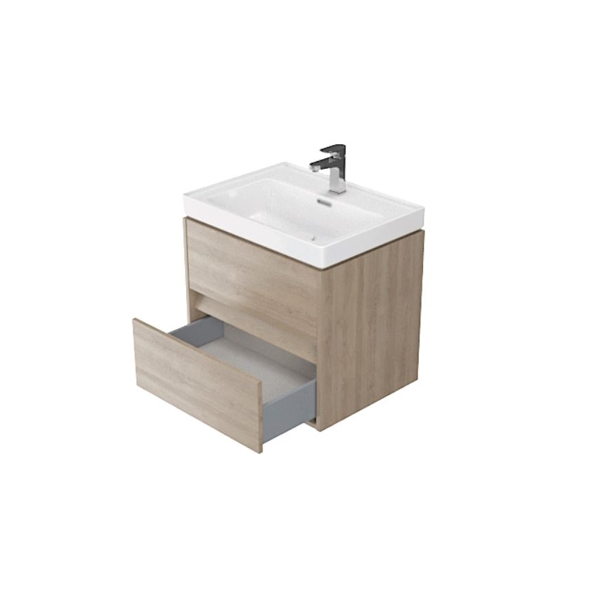 Cersanit S924-008 - Wisząca szafka łazienkowa pod umywalkę CREA 60x54x45 cm dąb