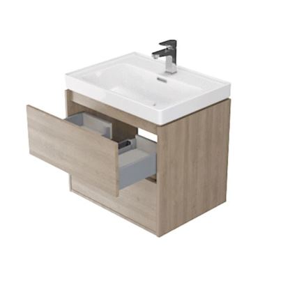 Cersanit S924-008 - Wisząca szafka łazienkowa pod umywalkę CREA 60x54x45 cm dąb