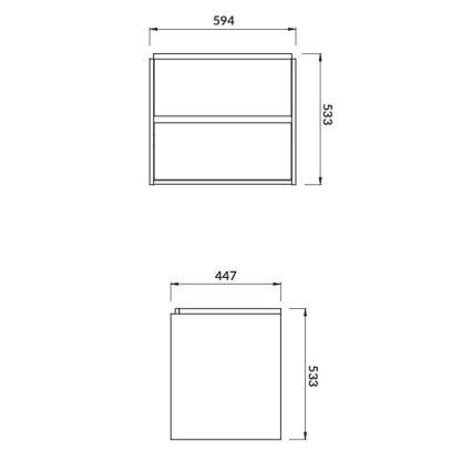 Cersanit S924-008 - Wisząca szafka łazienkowa pod umywalkę CREA 60x54x45 cm dąb