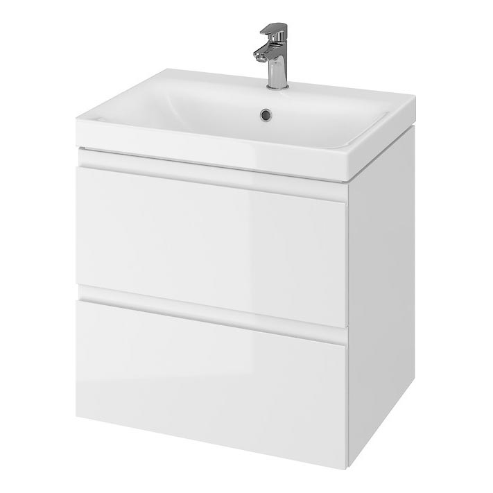 Cersanit S929-010 - Wisząca szafka łazienkowa pod umywalkę MEDDIE 57x59,5 cm, biały połysk