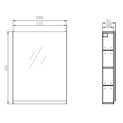 Cersanit S929-018 - Szafka łazienkowa z lustrem MEDDIE 80x59,5 cm