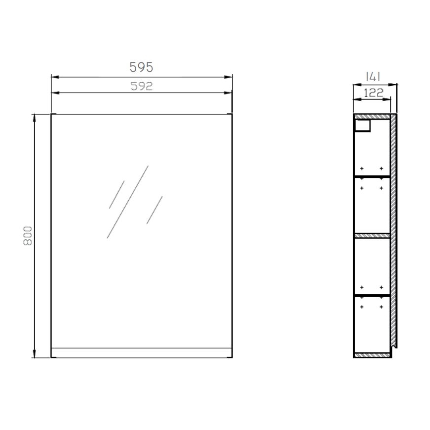 Cersanit S929-018 - Szafka łazienkowa z lustrem MEDDIE 80x59,5 cm
