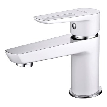 Cersanit S951-047 - Kran do umywalki MILLE 13,4 cm biały + odpływ