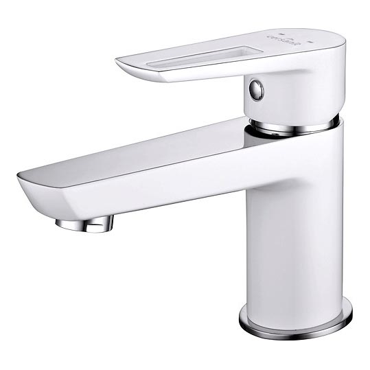 Cersanit S951-047 - Kran do umywalki MILLE 13,4 cm biały + odpływ