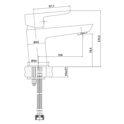 Cersanit S951-047 - Kran do umywalki MILLE 13,4 cm biały + odpływ