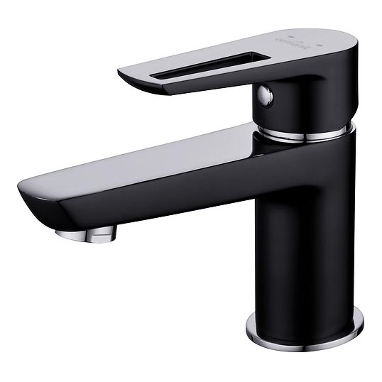 Cersanit S951-048 - Kran do umywalki MILLE 13,4 cm czarny + odpływ