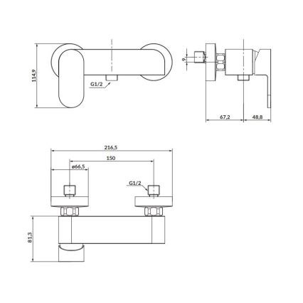 Cersanit S951-324 - Kran do prysznica CREA nikiel