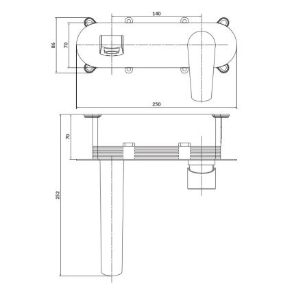 Cersanit S951-337 - Kran do wanny do montażu podtynkowego MODUO chrom błyszczący