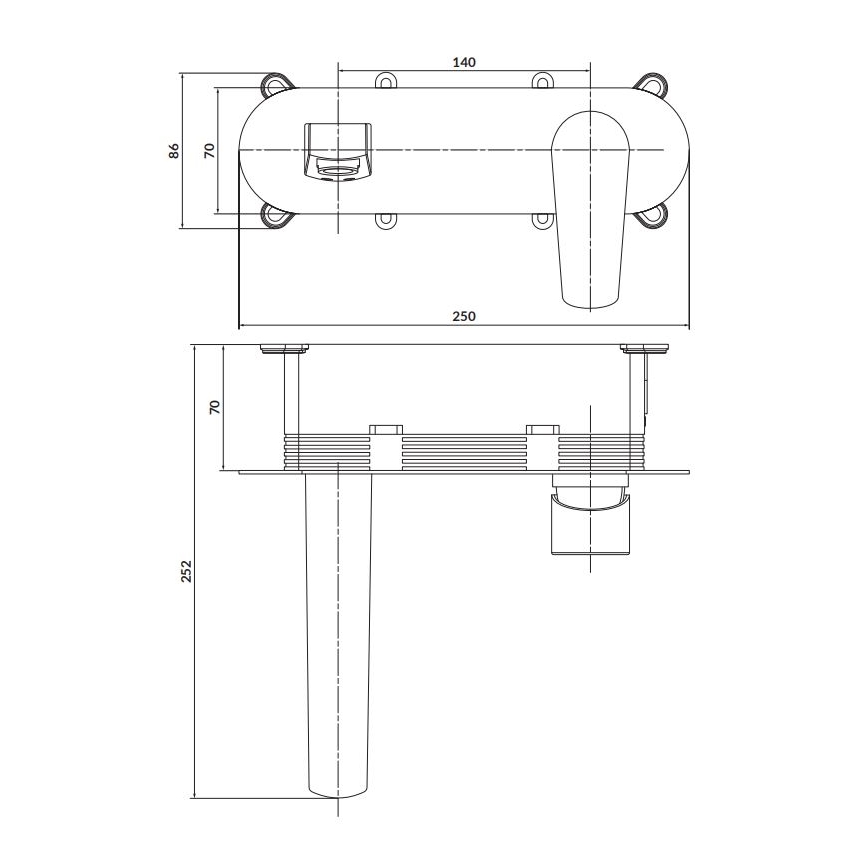 Cersanit S951-337 - Kran do wanny do montażu podtynkowego MODUO chrom błyszczący