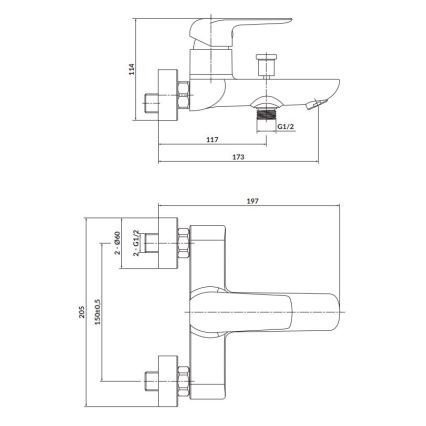 Cersanit S951-344 - Kran do wanny CITY chrom błyszczący